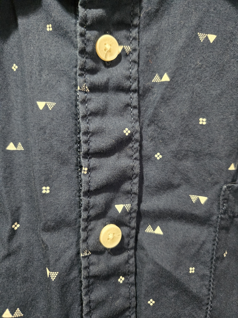 urban pipeline Navy Short-Sleeve Printed Button-Down Shirt Pocket Xlarge - Picture 6 of 9